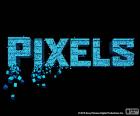 Логотип Пиксели, фильм, где несколько видео игры аркада отправляются иностранцы атаки земли
